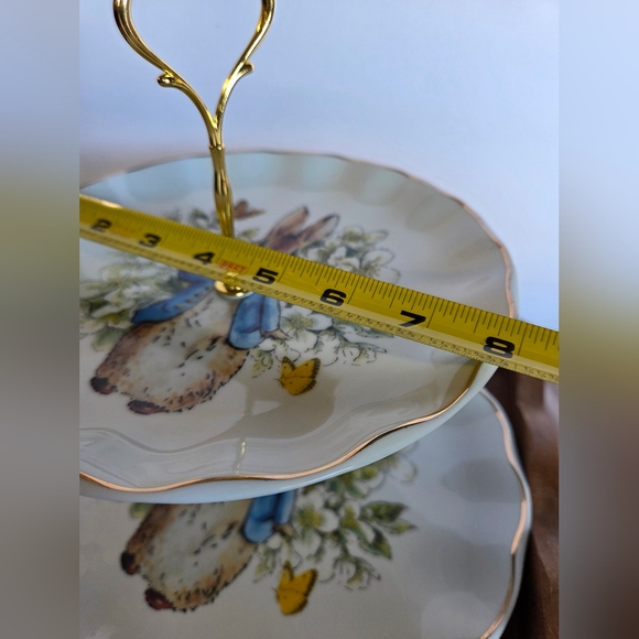 Peter Rabbit Two-Tier Dessert Stand With Gold Handle - Picture 7 of 7